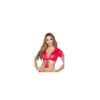 Top court rouge wetlook avec noeud de cravate 
